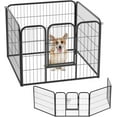 thumbnail image 1 of PINDEE Dog Playpen Indoor  Metal Dog Pen Pet Dog Fence Outdoor Exercise Pen with Doors,Pet Puppy Playpen for RV Camping Yard,4 panels,24 inch, 1 of 8