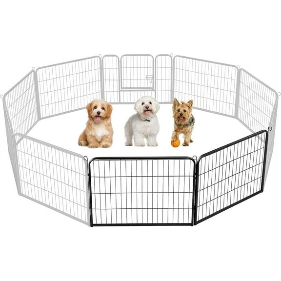 PINDEE Dog Playpen Outdoor Puppy Exercise Pen Indoor Portable Pet Fence for Yard/RV Camping, 24 Inch 2 Panels
