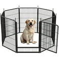 thumbnail image 1 of PINDEE Dog Playpen with Wider Door,  Heavy Duty Dog Pen, Anti Rust Dog Fence, Easy Insert into Soil, Pet Playpen for Yard RV Camping,08 panels,40 inch, 1 of 9