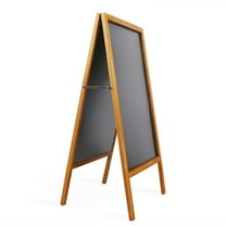 PINDEE Extra Large Wooden,Chalkboard, Double-Sided Sidewalk A Frame Chalkboard Sign, Sturdy Sandwich Board for Restaurant, Business or Wedding,Wood