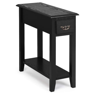Metal Side Table – Modern End Table, Nightstand, Open Shelf, Black, 19.68 Inch Height, For Living Room & Bedroom