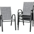 thumbnail image 1 of PINDEE Patio Chairs Teslin Stackable Outdoor Chairs Dining Chairs Set of 4 for Lawn Balcony Porch Outside The appearance is exquisite, fashionable, and high-end. (Grey), 1 of 8