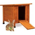 thumbnail image 1 of PINDEE Rabbit Hutch, Outdoor Cat House Weatherproof, Bunny Cage Indoor with Openable, Portable Small Animals Shelters with Nonslip Ramp for Hideout Rabbits/Feral Cats/Chicken/Small Animals-Orange, 1 of 10