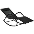 thumbnail image 1 of PINDEE Rocking Chair, Zero Gravity Patio Chaise Sun Lounger, Outdoor Rocker, UV Water Resistant, Pillow for Sunbathing, Lawn, Garden or Pool, Feel comfortable,Black, 1 of 8