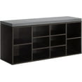 thumbnail image 1 of PINDEE Shoe Bench Storage with Cushion 10 Adjustable Compartments Entryway Organizer for Shoes Living Room Hallway Bedroom.Black, 1 of 16