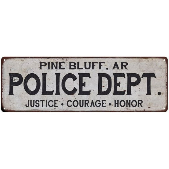 PINE BLUFF, AR POLICE DEPT. Home Decor Metal Sign Gift 8x24 108240012834