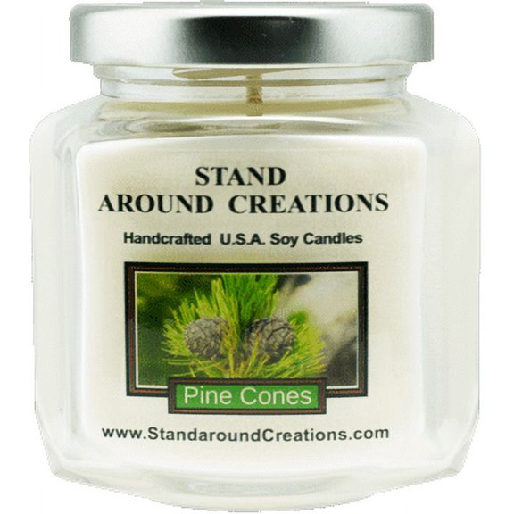 PINE CONES HEX 6-OZ. ALL NATURAL SOY CANDLE