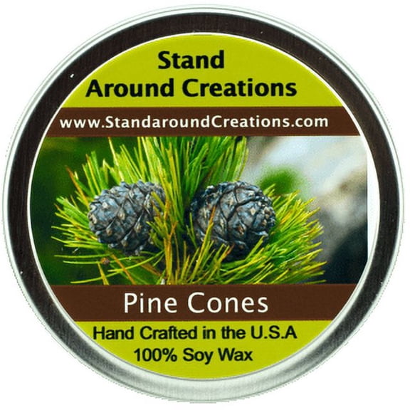 PINE CONES TIN 8-OZ. ALL NATURAL SOY CANDLE