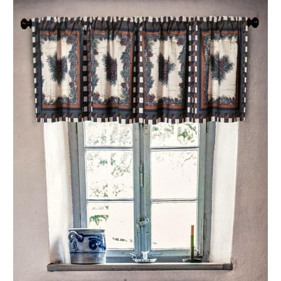 PINE FOREST Wilderness Cabin Window Valance, 72" x 16" by DeLeon