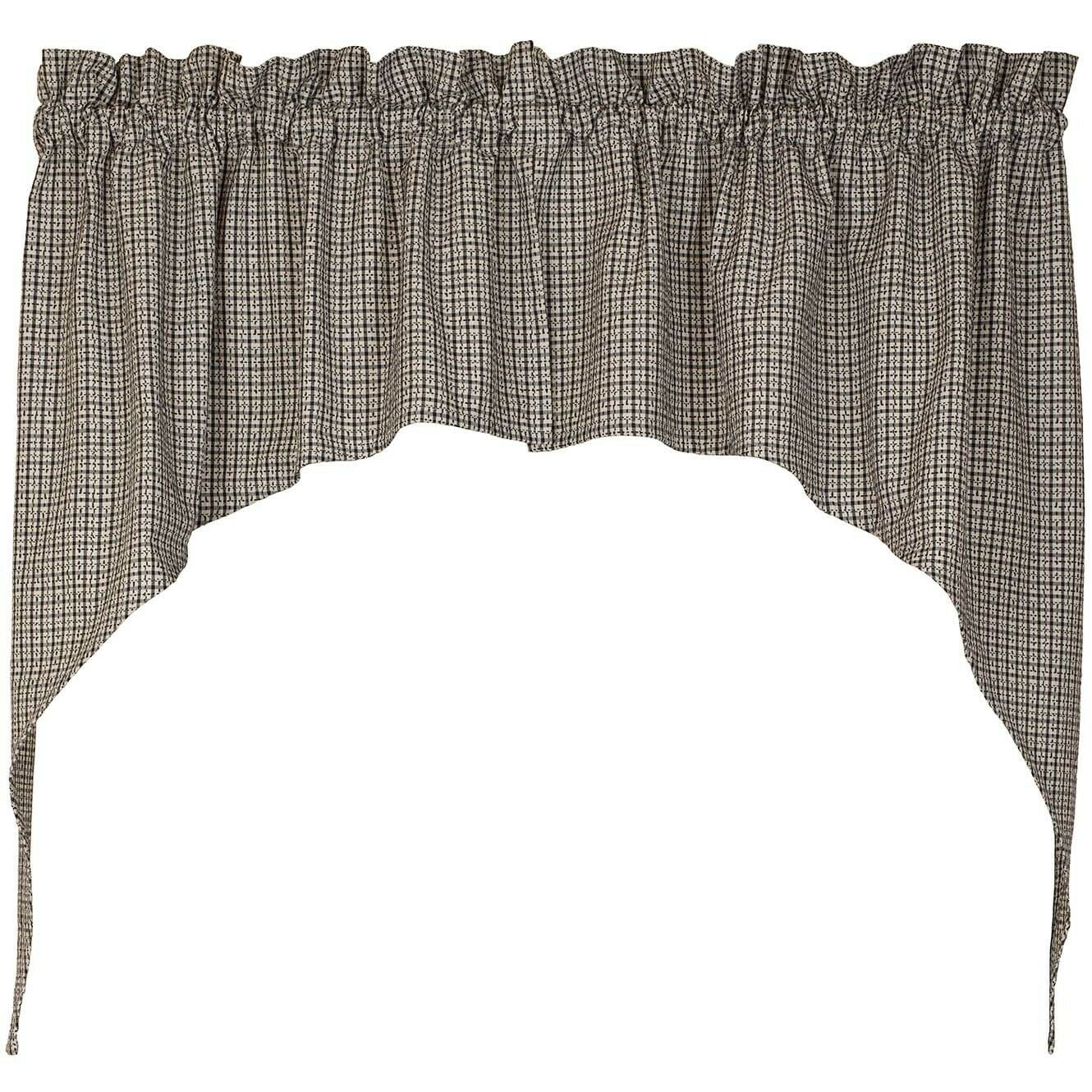 PINE RIDGE Black & White Window Swag Valance 72" x 36", by The Country House