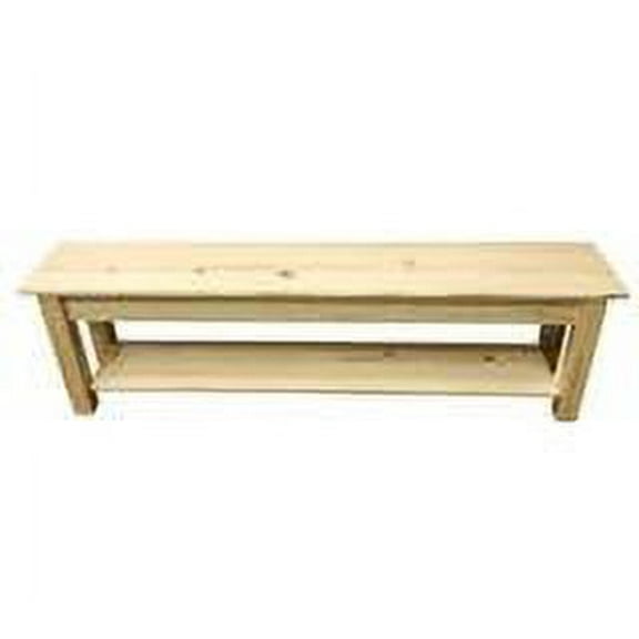 PINE WOOD BENCH WITH SHELF-72"
