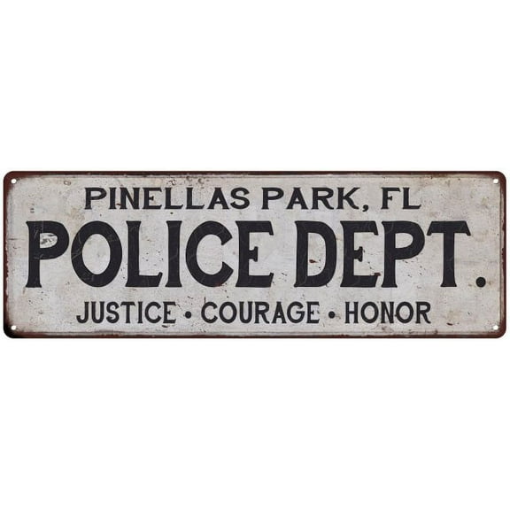 PINELLAS PARK, FL POLICE DEPT. Home Decor Metal Sign Gift 6x18 106180012731
