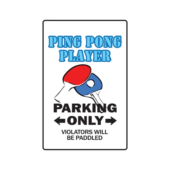 PING PONG PLAYER Sign table tennis ball paddle team champion champ | Indoor/Outdoor | 20" Tall