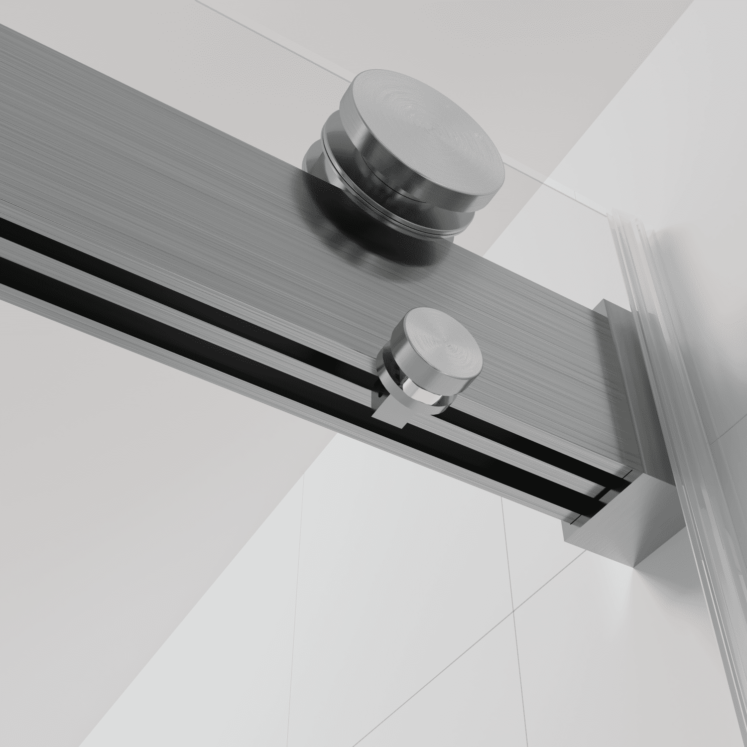 PINGCNG Elegant Frameless Brushed Nickel Double Sliding Shower Door ...