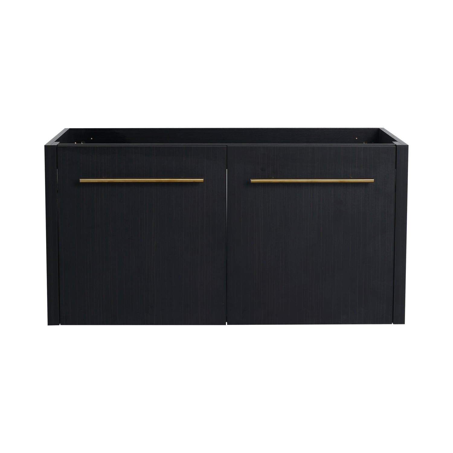 Glossy Black 36 Inch Wall-Mounted Bathroom Vanity Cabinet