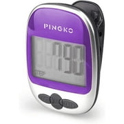 PINGKO Best Pedometer for Walking Accurately Track Steps Multi-Function Portable Sport Pedometer Step/Distance/Calories Counter Fitness Tracker - Purple