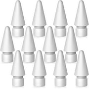 PINHEN 12 Pack Replacement Tips for Apple Pencil 1st Generation/ 2nd Generation Tips, iPad Pencil Nibs Accessories for Apple Pen Pro/USB-C/ 1/2 Gen, White