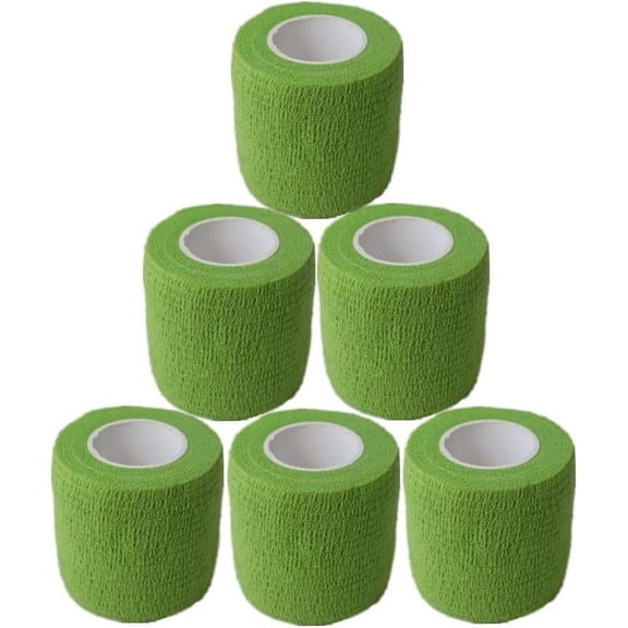 PINHEN 6 Pack 1" x 5 Yards Self Adhesive Bandage Breathable Cohesive Wrap Self Adherent Vet Tape Self Stick Bandage Wrap for Sports, Athletic, Wrist, Ankle