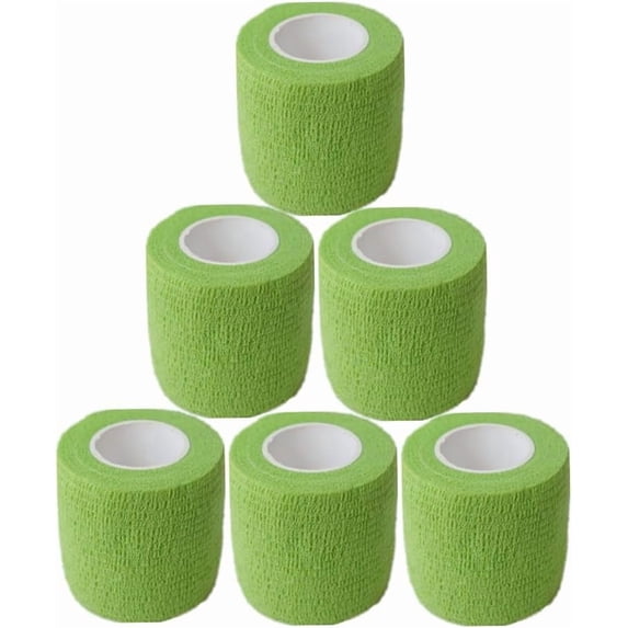 PINHEN 6 Pack 2 Inches Cohesive Bandage Self Adhesive Wrap Elastic Self Adherent Vet Wrap Breathable Self Stick Tape for Wrist, Ankle, Sports, Tatoo Wrap, 5 Yards