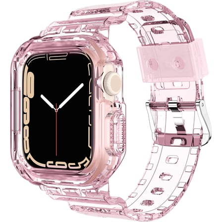 for Apple Watch Band 38mm 40mm 41mm 42mm 44mm 45mm 49mm for Women Men, Cute Soft Sport Strap with Bumper Case, Cool Wristband Accessories for iWatch Ultra SE2 Series 9 8 7 SE 6 5 4 3 2 1