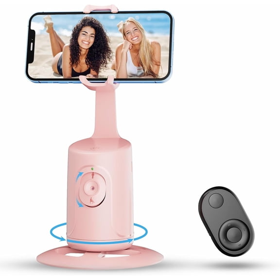 PINHEN Auto Face Tracking Tripod, 360° Rotation Auto Tracking Phone Holder, No App, Phone Camera Mount with Remote and Gesture Control, Rechargeable Smart Shooting Holder for Video Recording, Tiktok