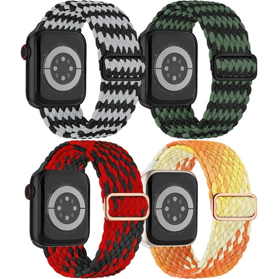 PINHEN Braided Solo Loop for Apple Watch Band 40mm 44mm 45mm 41mm iWatch Bands Ultra/Ultra 2 49mm 38mm 42mm Women Men, Stretchy Nylon Bands Sport Loop Fabric Strap for Apple Watch Series 9 8 7 6 5 4 3