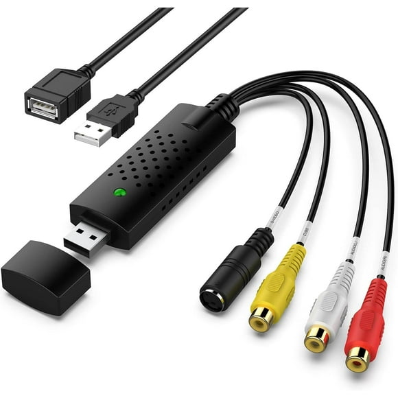 PINHEN Capture Card, USB Video Capture Card Device, Audio Video Converter Grabber for RCA to USB-Convert VHS Mini DV VCR Hi8 DVD to Digital, for PC TV Tape Player Camcorder, MAC Windows Vista
