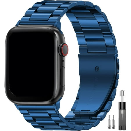 PINHEN Compatible with Apple Watch Band 49mm 45mm 44mm 42mm, Business Stainless Steel Metal Watchband for iWatch Band Series 9, Ultra 2, SE, Ultra Series 8 7 6 5 4 3 2 1 Men & Women
