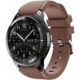 thumbnail image 1 of PINHEN Compatible with Samsung Galaxy Watch 46mm Bands/Gear S3 Frontier Classic Watch Band, 22mm Soft Silicone Band Replacement Wrist Straps for Galaxy Watch 3 Bands 45mm, Coffee, 1 of 9