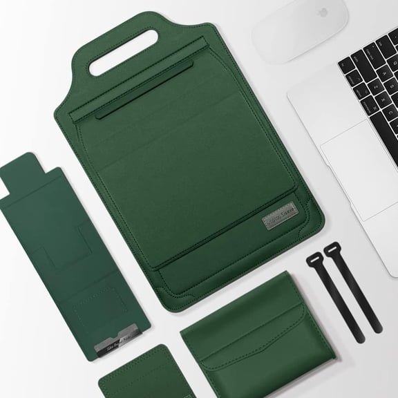 PINHEN Laptop Sleeve 15.6 inch, MacBook Pro Sleeve Case with Laptop Stand and Mouse Pad, 2 Stand Modes, Slim Protective Cover for MacBook Air 15/Pro 16, HP/Dell/Asus 15-15.6 Inch Notebook