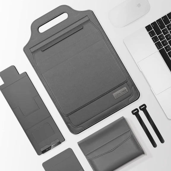 PINHEN Laptop Sleeve Case with Laptop Stand,13-14 inch Computer Shock Resistant Bag with Mouse Pad for 13" MacBook Pro and MacBook Air, XPS 13, Surface Book 13.5", iPad Pro 12.9"
