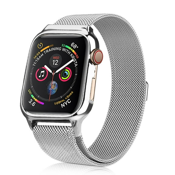 PINHEN Metal Magnetic Bands Compatible for Apple Watch Band 38mm 42mm with Case, Stainless Steel Milanese Mesh Loop Replacement Strap Compatible with iWatch Series 3/2/1 Women Men