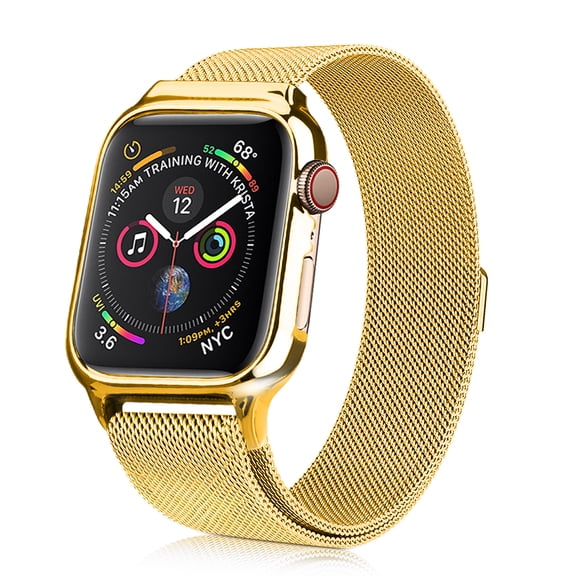 PINHEN Metal Magnetic Bands Compatible for Apple Watch Band 38mm 42mm with Case, Stainless Steel Milanese Mesh Loop Replacement Strap Compatible with iWatch Series 3/2/1 Women Men