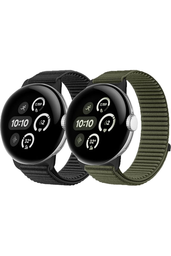 Nylon Loop Sport Bands Compatible with Google Pixel Watch 4/3/2/1 45mm 41mm Band, Upgraded All-Steel Connector, Soft Breathable Replacement Bands for Women Men