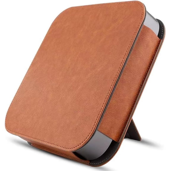 PINHEN Protection Leather Case Cover Compatible Compatible with Apple Mac Mini 2023 Mac Mini M2 / Mac Mini M1 & Mac Mini Previous Model Desktop Computer, Brown
