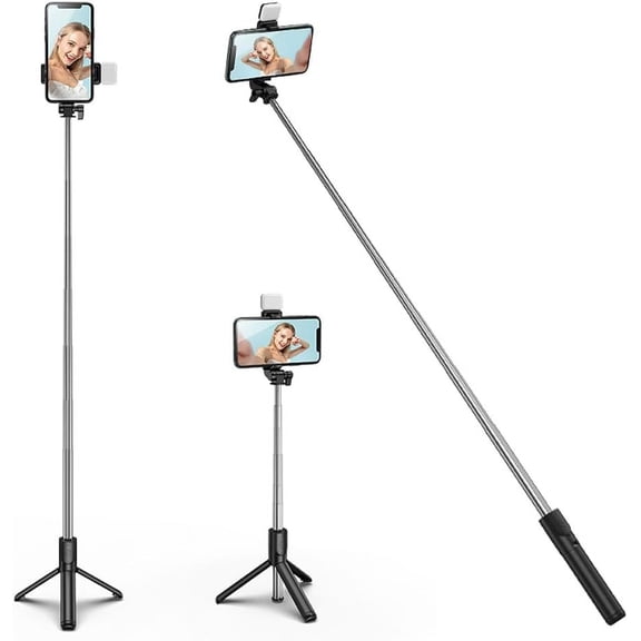PINHEN Selfie Stick, 40 Inch Phone Tripod Extendable Cell Phone Tripod Stand with Wireless Remote and Phone Holder Compatible with iPhone Android Phone for Selfie, Video Recording, Photo