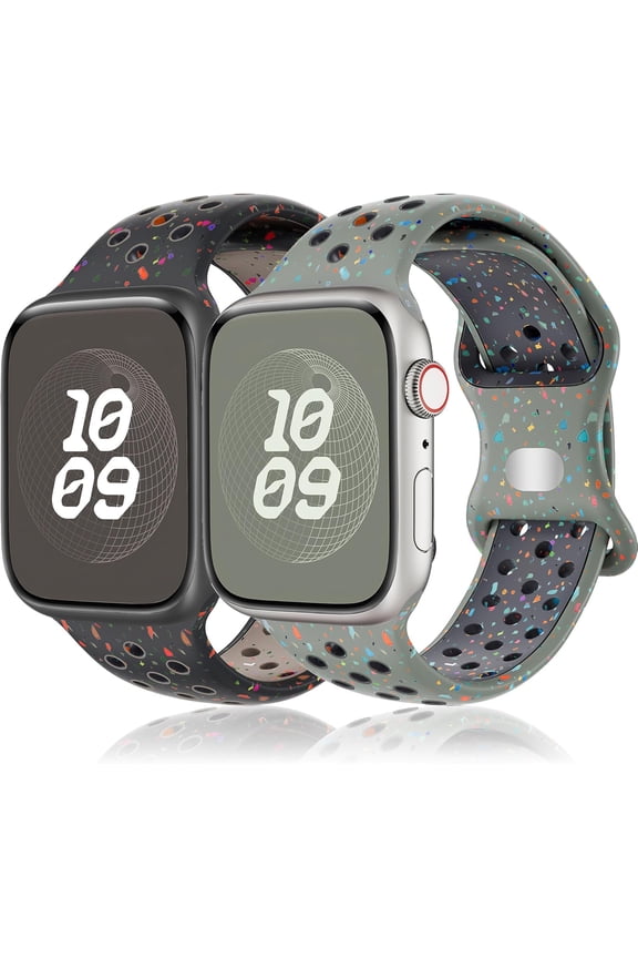 Sport Band for Apple Watch Bands 40mm 41mm 44mm 45mm iWatch Band 38mm 42mm 49mm Women Men,Recycled Plastic - Soft Breathable Silicone Strap for Apple Watch Nike+ Series 9 8 7 6 5 4 3 Ultra/2,SE