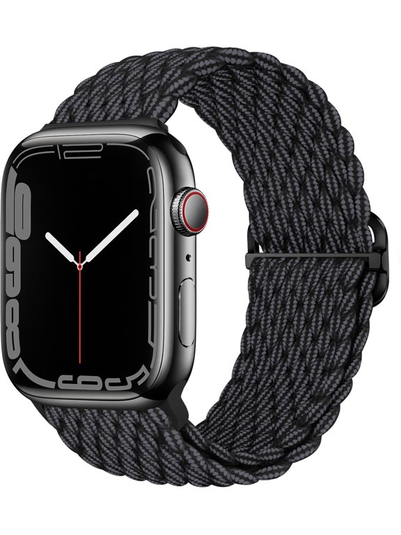 Stretchy Solo Loop Compatible with Apple Watch Band 49mm 46mm 45mm 44mm 42mm 41mm 40m 38mm for Women Men, Sport Breathable Nylon Braided Wristband for iWatch Series 10 9 8 7 6 SE 5 4 3 Ultra 2