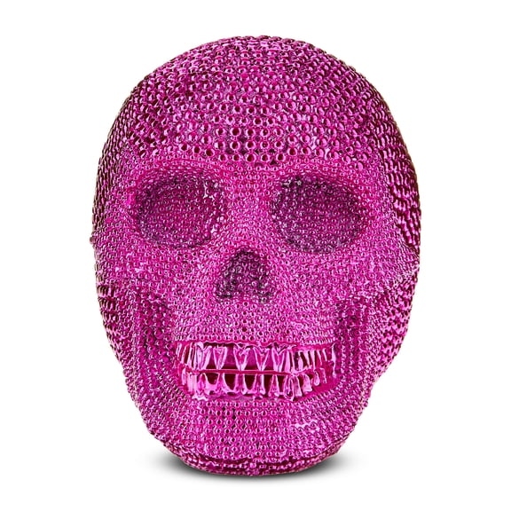 Beaded Skull Tabletop Decor, Pink, 7.1", Halloween by Way To Celebrate