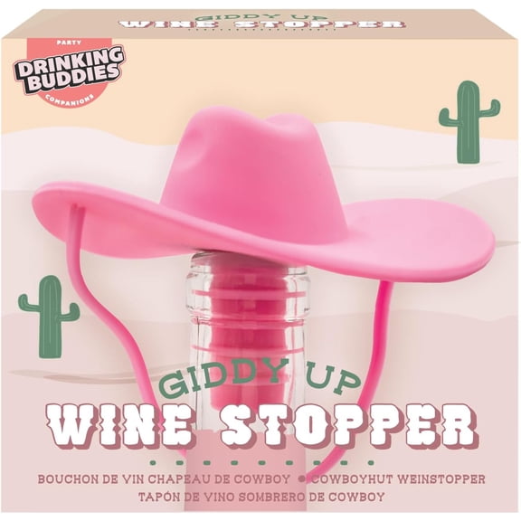 PINK COWBOY HAT BOTTLE STOPPER | Silicone Wine Stopper, Rodeo Western Bachelorette Party Decorations | Yeehaw Barware, 21 Birthday Accessories, Wedding, Cowgirl, New Years Eve, Cute Trendy Drinkware