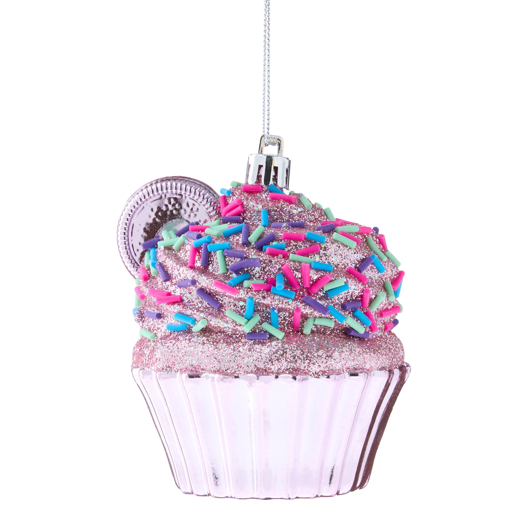 Pink Glitter and Sprinkles Cupcake Christmas Ornament, 3.5", by Holiday Time