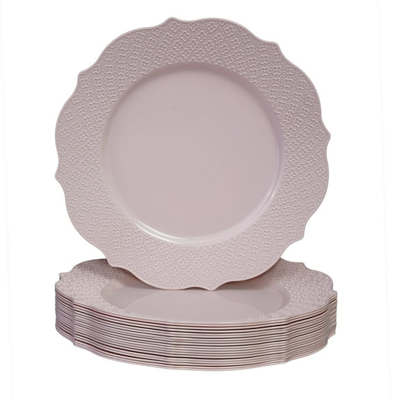 PINK DISPOSABLE PLATES FOR PARTIES | 20 Salad Plates | Harmony Collection | 9”