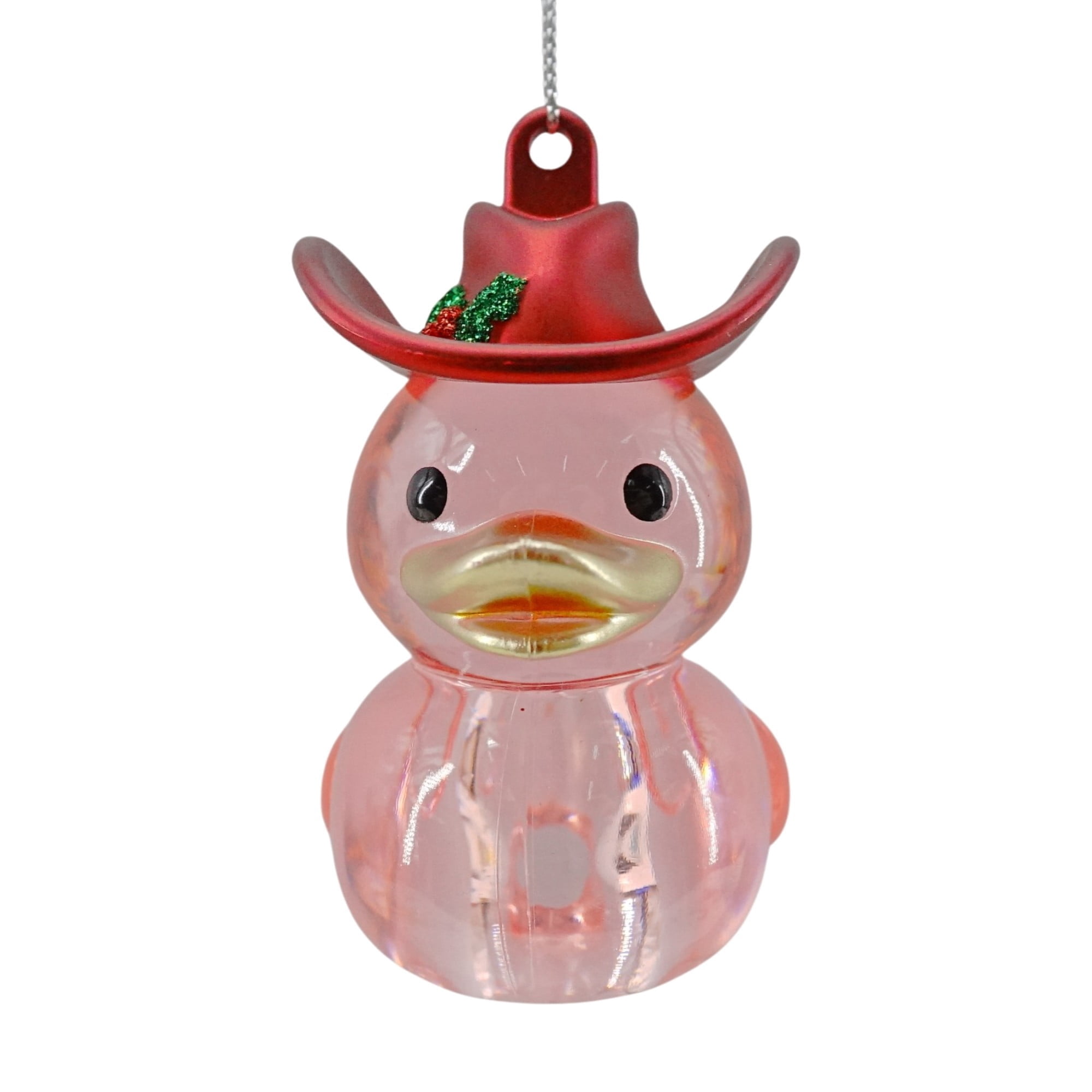 Pink Rubber Duckie with Cowboy Hat Christmas Ornament, 3", by Holiday Time