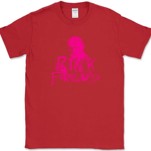 PINK FREUD T-Shirt Funny Floyd Sigmund Psychology Humor Novelty Tee - Red, S