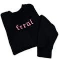 thumbnail image 1 of PINK Feral Embroidered Crewneck Unisex Sweatshirt Casual Clothing, 1 of 2