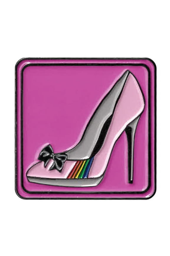 PINK HIGH HEEL PIN -  Original Artwork Backpack Enamel Lapel PIN - 1.25"