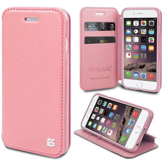 PINK INFOLIO WRIST STRAP LANYARD WALLET CREDIT CARD ID CASE STAND FOR iPHONE 6