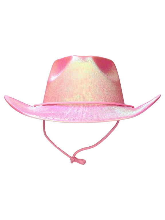 Iridescent Cowboy Hat Costume Accessory for Adults, Pink, Halloween by Way To Celebrate