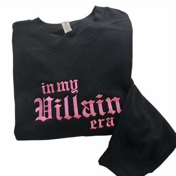 PINK In My Villain Era Embroidered Crewneck Sweatshirt Unisex Womenswear