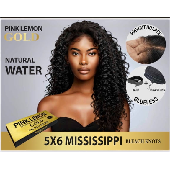 PINK LEMON - GOLD 100% UNPROCESSED VIRGIN REMI HUMAN 5X6 FULL LACE WIG MISSISSIPPI